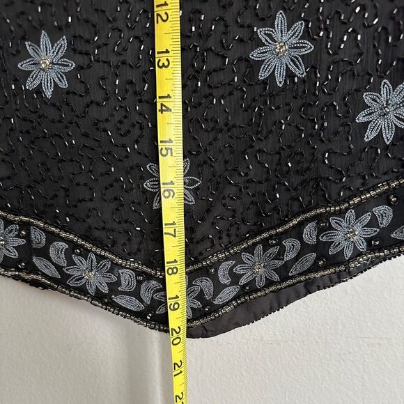 Black Vintage 80s beaded Cote d’Azur short sleeve top - Picture 4 of 5